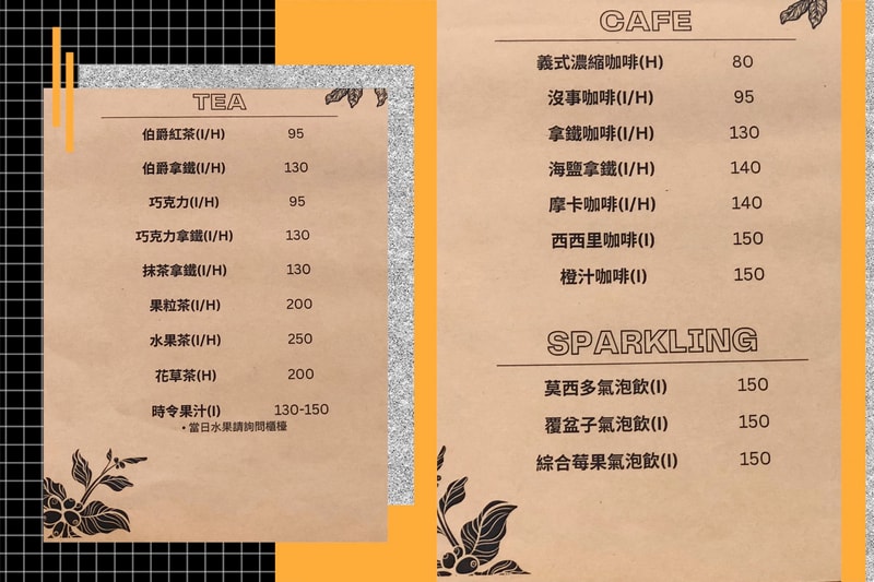 It's okay 沒事咖啡菜單